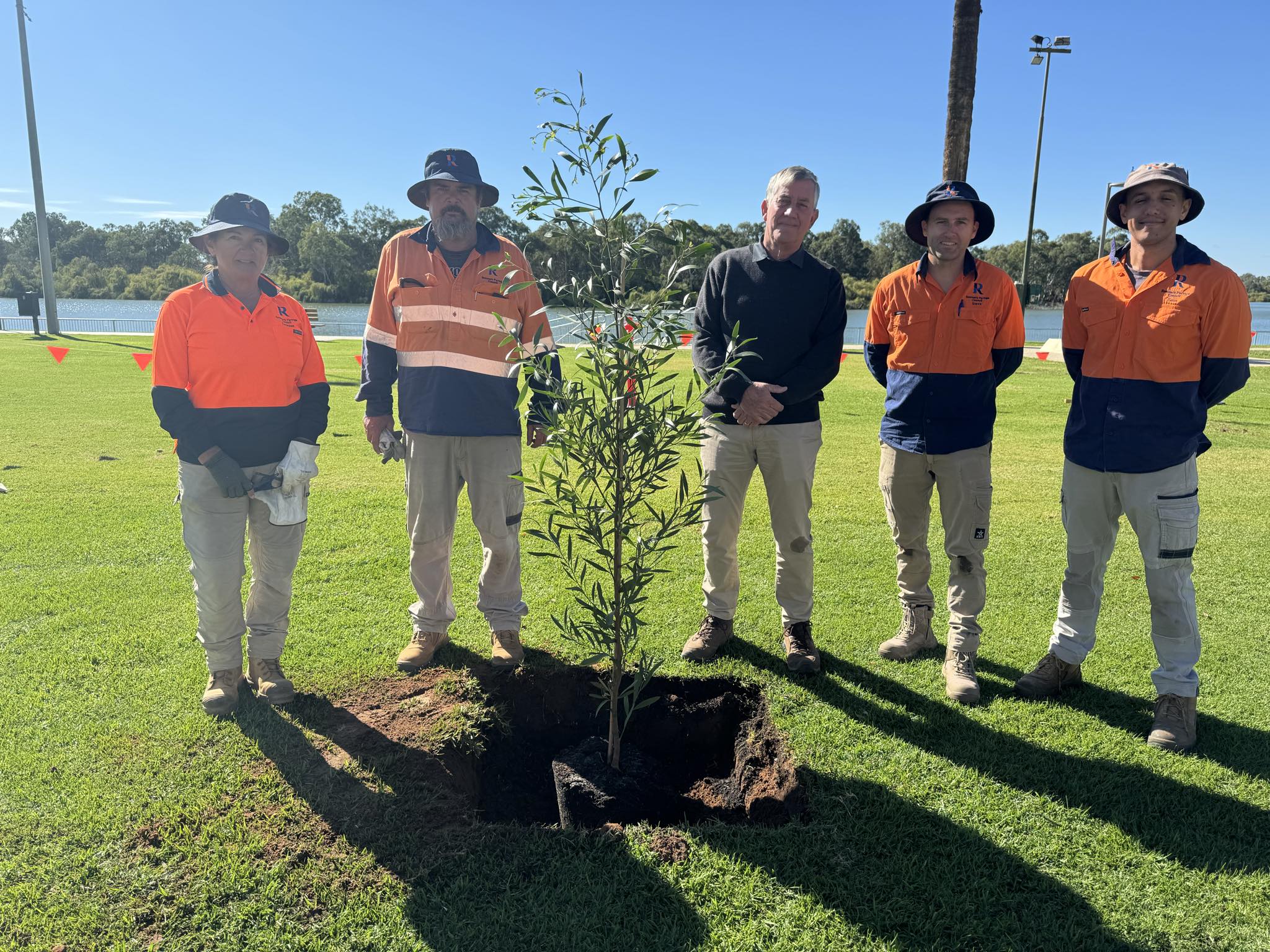 Renmark Paringa Mayor Peter Hunter with council staff.